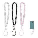Lot de 3 breloques pour t�l�phone portable cordon de poignet scintillant fait main avec perles de cristal. ...