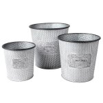 Lot de 3 cache pots seau mtal bloom