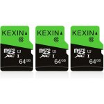Lot de 3 cartes micro m�moire microsdxc sd 64 go uhs - i u3 c10 tf pour drone dash cam cam�ra de sport ...