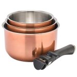 Lot 3 casseroles inox 18 / 10 color�es 16 - 18 - 20cm + poign�e pradel france