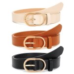 Lot de 3 ceintures en cuir pour pantalons jeans ceintures r�tro tendance pour femme avec boucle dor�e ...