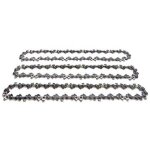 Lot de 3 chaînes de tronçonneuse pas de 3 / 8 epaisseur de maillon 0050 (13mm) 52 maillons pour guide ... Lot de 3 chaînes de tronçonneuse pas de 3 / 8 epaisseur de maillon 0050 (13mm) 52 maillons pour guide ...