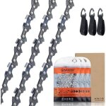 Lot de 3 chane de trononneuse faible rebond 3 / 8lp 50 maillons 11mm 35 cm compatible pour stihl ms170 ...