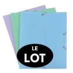 Lot de 3 chemises à 3 rabats graphmate plastique polypro couleur pastel Lot de 3 chemises à 3 rabats graphmate plastique polypro couleur pastel
