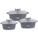 Lot de 3 cocottes 28 / 44 / 65l zilner gris zl - 7077