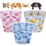 Lot de 3 couche pour chien lavable couches rutilisable chien incontinent culotte pour chien femelle ...