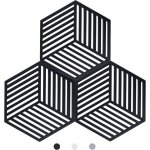 Lot de 3 dessous de plats kitchen pot coaster de protection en silicone (noir raya hexagonal: 160x138x8mm) ... Lot de 3 dessous de plats kitchen pot coaster de protection en silicone (noir raya hexagonal: 160x138x8mm) ...