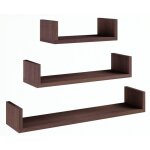 Lot de 3 tagre murale weng - tagre suspendue bois mdf - 40 x 18 x 10 cm