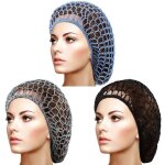 Lot de 3 filets  cheveux de sommeil crochet filet  cheveux nuit couverture de cheveux longs lastique ...