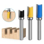 Lot de 3 fraises carbure �8 mm pour d�fonceuse ? copiage avec roulement tige 8 mm lame 12�13 mm