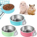 Lot de 3 gamelles pour lapin : grande gamelle avec 3 gamelles sepak takraw en acier inoxydablelapin chinchilla ...