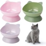 Lot de 3 gamelles sur�lev�es inclin�es pour chats en plastique pour chatons avec un angle dinclinaison ...