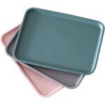 Lot de 3 grands plateaux de service rectangulaires antid�rapants pour boissons collations fruits desserts ...