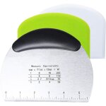 Lot de 3 grattoirs  pte 1 spatule  pizza en acier inoxydable avec poigne et chelle de mesure 2 coupe ...