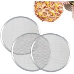 Lot de 3 grille pizza 25. 4 cm plaque pizza en aluminium plat pizza rond pour pizza grille de barbecue ...