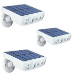 Lot de 3 - lampe projecteur solaire extérieur étanche avec détecteur de mouvement - panneau a recharge ... Lot de 3 - lampe projecteur solaire extérieur étanche avec détecteur de mouvement - panneau a recharge ...