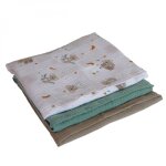 Lot de 3 langes b�b� serviettes absorbantes et respirantes - 100% mousseline de coton - 30 x 30 cm - ...