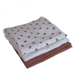 Lot de 3 langes b�b� serviettes absorbantes et respirantes - 100% mousseline de coton - 65 x 65 cm - ...