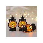 Lot de 3 lanternes citrouilles à led scintillantes pour halloween avec boucle de suspension ? décoration ... Lot de 3 lanternes citrouilles à led scintillantes pour halloween avec boucle de suspension ? décoration ...