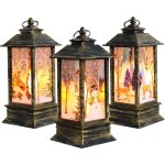 Lot de 3 lanternes de flamme de no�l bougies led de no�l d�corations de no�l lanternes � vent suspendues ...