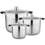 Lot de 3 marmites en acier 56l 72l 90l marmite zilner zl - 7361