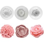 Lot de 3 moules  bougies en siliconemoule bougie silicone roses - ?illet - pivoinemoule bougiemoule ...