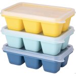 Lot de 3 moule à glaçons avec couvercle - bac à glaçons en silicone de 18 - sans bpa - faciles à extraire ... Lot de 3 moule à glaçons avec couvercle - bac à glaçons en silicone de 18 - sans bpa - faciles à extraire ...