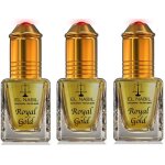 Lot 3 muscs el nabil royal gold 100% huile parfumee 3x 5ml extrait de parfum roll musc