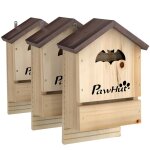 Lot de 3 nichoirs chauve souris - pawhut - en bois - avec 2 chambres int�rieures - 23 x 95 x 365 cm - ...
