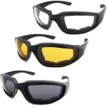 Lot de 3 paires de lunettes de moto rembourr�es avec protection uv label