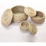 Lot de 3 paniers tisss en jonc de mer paniers de rangement rotin pour linge et pique - nique
