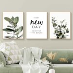 Lot de 3 posters modernes style boh�me vert - d�coration murale pour salon chambre impression sur toile ...