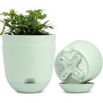 Lot de 3 pots de fleurs auto?arrosage verts 152 cm ? plastique avec r�serve et drainage