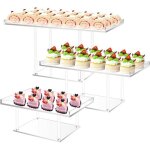 Lot de 3 présentoirs de table À desserts présentoirs À dessert buffet pour gâteau pizza dessert en acrylique ... Lot de 3 présentoirs de table À desserts présentoirs À dessert buffet pour gâteau pizza dessert en acrylique ...