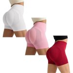 Lot de 3 short dentra�nement sans pour femme extensible �lastique shorts de sport contr�le du ventre ...