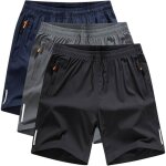 Lot de 3 short homme séchage rapide sport décontractée eté avec cordon de serrage - noir gris bleu Lot de 3 short homme séchage rapide sport décontractée eté avec cordon de serrage - noir gris bleu