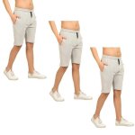 Lot de 3 shorts de sport homme - comeor - pantalons courts en coton - gris clair Lot de 3 shorts de sport homme - comeor - pantalons courts en coton - gris clair