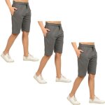 Lot de 3 shorts de sport homme - comeor - pantalons courts en coton - gris foncé Lot de 3 shorts de sport homme - comeor - pantalons courts en coton - gris foncé