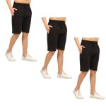 Lot de 3 shorts de sport homme - comeor - pantalons courts en coton - noir