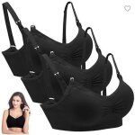 Lot de 3 soutien - gorge de maternit� brassi�re sans couture pour noir lh0507ny190 noir#s