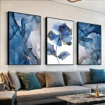 Lot de 3 tableaux muraux sur toile - gomtrie abstraite - marbre - sans cadre - dcoration dintrieur ...