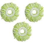 Lot de 3 t�tes de serpilli�re en coton - pour sols (bois / carrelage / marbre) - absorbantes (vert / ...