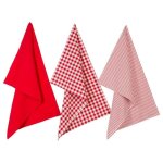 Lot de 3 torchons 45 x 70 cm 100% coton - rouge