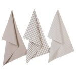 Lot de 3 torchons 45 x 70 cm 100% coton - taupe