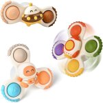 Lot de 3 toupies � ventouse pour gar�on et fille de 1 an jouets de bain sensoriels pour tout - petits ...