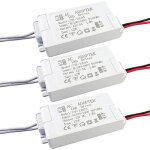 Lot de 3 transformateurs led 12 v - 125 a 230 v vers 12 v cc - tension constante - adaptateur pour lampes ...
