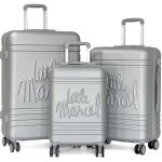 Lot 3 valises dont 1 valise cabine rigides - argent - lm10713