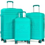 Lot 3 valises dont 1 valise cabine rigides - turquoise - lm10713