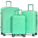 Lot 3 valises dont 1 valise cabine rigides - vert eau - lm10713