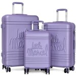 Lot 3 valises dont 1 valise cabine rigides - violet - lm10713